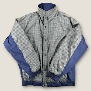 Sunderland of Scotland Gore-Tex Golf Jacket Large L Houndstooth Blue Waterproof